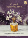 Amethyst & Clear Quartz Crystal Harmony Tree – Handcrafted Healing Gemstone Bonsai