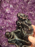 Premium Black Ceramic Lotus Incense Backflow & Stick Holder