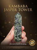 Kambaba Jasper Point Tower - Authentic Ancient Earth Stone | Heart Chakra Healing & Tranquility Crystal Wand