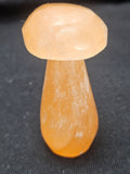 Peach Selenite Mushroom Decor - Hand-Polished Orange Satin Spar Crystal. P.S every stone is different
