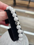 White Howlite Yin Yang Bracelet - Balance & Calm Gemstone Beaded Stretch