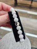 White Howlite Yin Yang Bracelet - Balance & Calm Gemstone Beaded Stretch