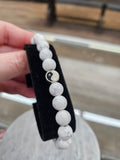 White Howlite Yin Yang Bracelet - Balance & Calm Gemstone Beaded Stretch