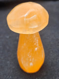 Peach Selenite Mushroom Decor - Hand-Polished Orange Satin Spar Crystal. P.S every stone is different