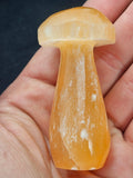 Peach Selenite Mushroom Decor - Hand-Polished Orange Satin Spar Crystal. P.S every stone is different