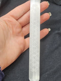 Natural Selenite Massage Wand - Laser Engraved Flower of Life Crystal. P.S not every stone is the same.