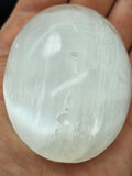 Large Selenite Palmstone - High Polish Silk Spar Meditation Stone P.S every stone is different