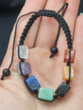 Chakra Gemstone Bracelet - Adjustable Drawstring Healing Crystal Jewelry. P.S every stone is different.