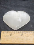 Polished Selenite Heart Shape - Large Satin Spar Worry Stone. P.S every stone is different