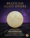 Brazilian Agate Sphere – Natural Cream & Golden Veined Crystal Ball | Harmony, Stability & Gentle Healing