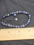 Natural Sodalite Beaded Bracelet - Adjustable Drawstring Blue Crystal Jewelry P.S Not every stone is the same
