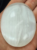 Large Selenite Palmstone - High Polish Silk Spar Meditation Stone P.S every stone is different