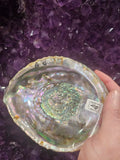 Iridescent Abalone Shell Bowl – Handcrafted in Mexico – Rainbow Mother-of-Pearl Smudge & Jewelry Dish