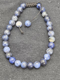 Natural Sodalite Beaded Bracelet - Adjustable Drawstring Blue Crystal Jewelry P.S Not every stone is the same