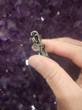 Labradorite Magic Key Pendant – Crown & Wings Antiqued Silver Talisman | Unlock Intuition & Transformation
