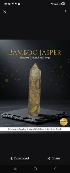 Authentic Bamboo Jasper Tower | Root & Heart Chakra Grounding