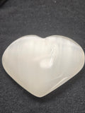 Polished Selenite Heart Shape - Large Satin Spar Worry Stone. P.S every stone is different