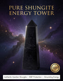 Black Shungite Crystal Tower – Powerful EMF Protection, Energy Cleansing & Root Chakra Balance