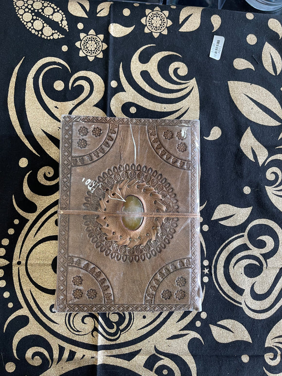 Tan Leather Notebook-Cabochon